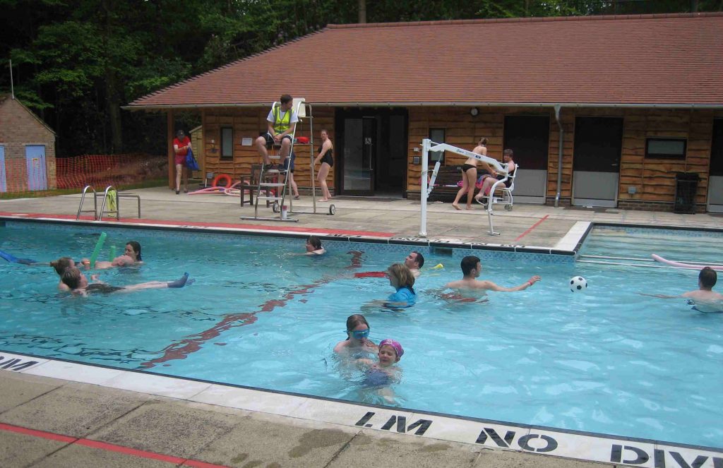 Campers in the swimming Pool